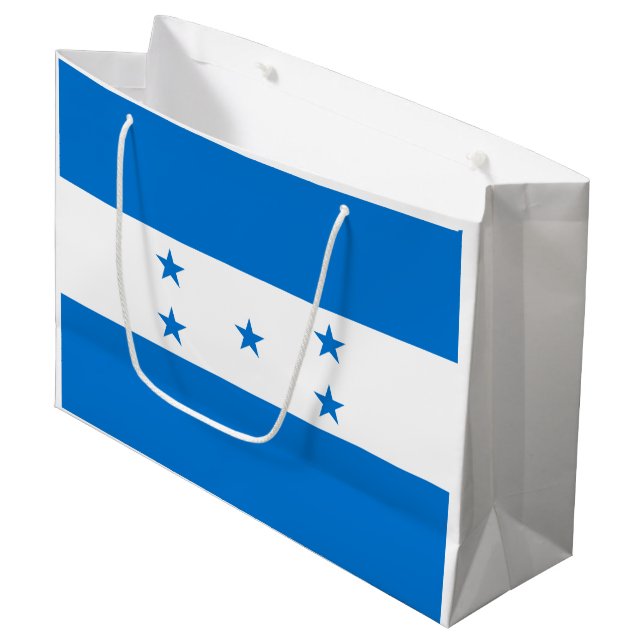 Honduras-Flagge Große Geschenktüte (Vorderseite Schrägansicht)