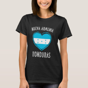 Honduras-Flagge Herz Nueva Armenia Stadt T-Shirt