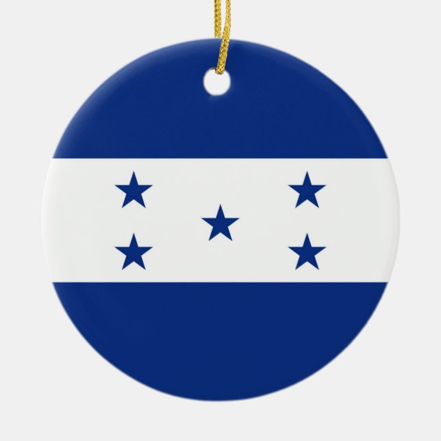 Honduras-Flagge Keramik Ornament (Vorne)