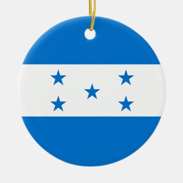 Honduras-Flagge Keramik Ornament (Vorne)