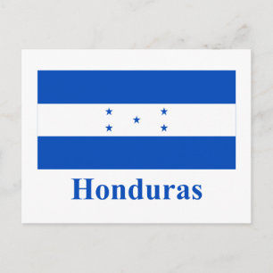 Honduras-Flagge mit Name Postkarte