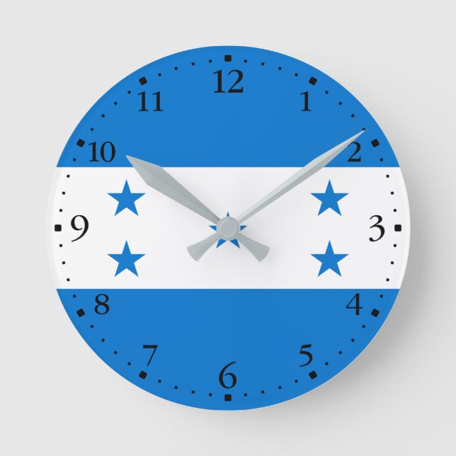 Honduras-Flagge Runde Wanduhr (Vorderseite)
