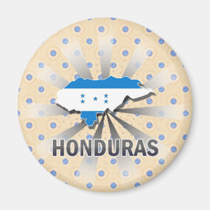 Honduras-Flaggen-Karte 2,0 Magnet