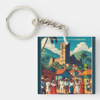  Honduras Fortaleza de Santabarbara Retro poster Schlüsselanhänger