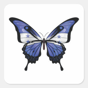 Honduras Frack Butterfly Flag Sticker