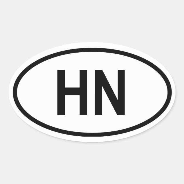 Honduras ‚HN‘ Ovaler Aufkleber (Vorderseite)