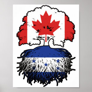 Honduras Honduran Canadian Tree Roots Flag Poster
