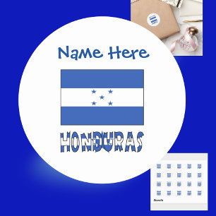 Honduras Honduranische Flagge Blau Personalisiert Runder Aufkleber