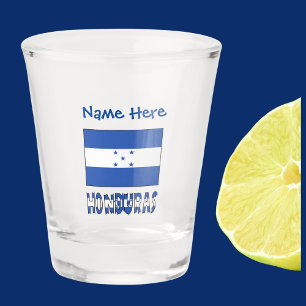 Honduras honduranische Flagge Blau Personalisierun Schnapsglas