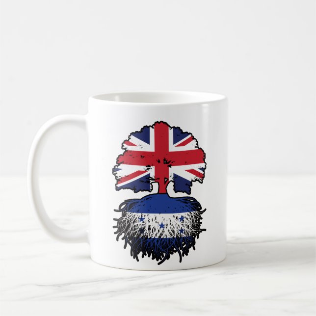 Honduras Honduras British UK Tree Roots Flag Kaffeetasse (Links)