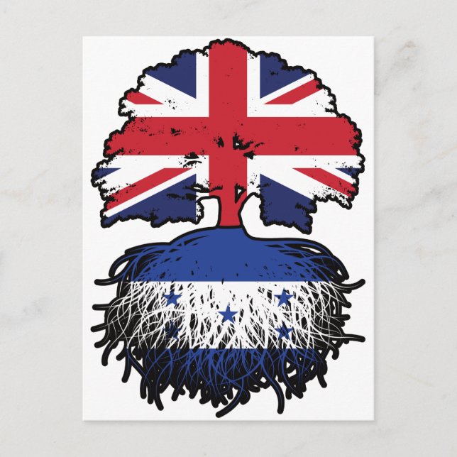 Honduras Honduras British UK Tree Roots Flag Postkarte (Vorderseite)