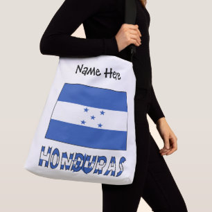 Hondúras Hondúras-Flagge Schwarze Personalisierung Tragetaschen Mit Langen Trägern