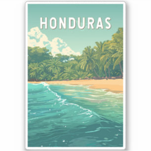 Honduras Illustration Reise Kunst Vintage Aufkleber