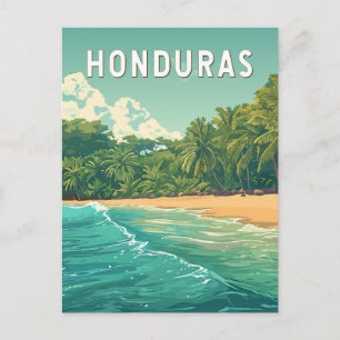 Honduras Illustration Reise Kunst Vintage Postkarte