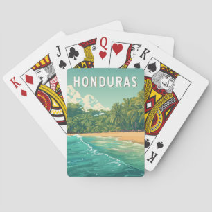 Honduras Illustration Reise Kunst Vintage Spielkarten