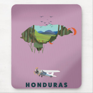 Honduras Illustrierte Reiselandkarte Poster Mousepad