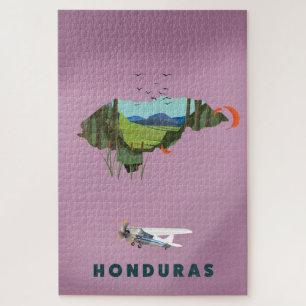 Honduras Illustrierte Reiselandkarte Poster Puzzle