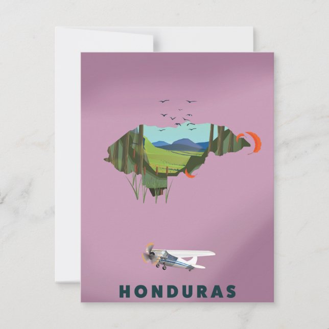 Honduras Illustriertes Reiseplakat (Vorderseite)