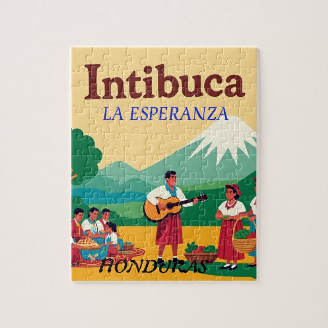  Honduras INTIBUCA Retro poster Puzzle (Vertikal)