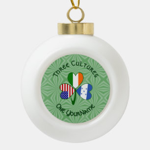 Hondúras Ireland USA Kleeblatt Flag Personalisiert Keramik Kugel-Ornament