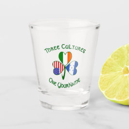 Hondúras Ireland USA Kleeblatt Flag Personalisiert Schnapsglas