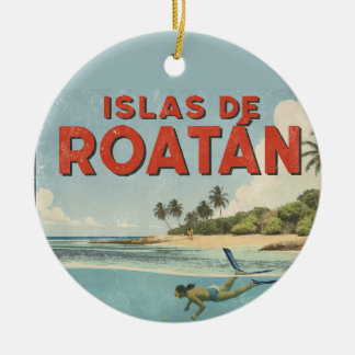 Honduras islas de roatan Retro poster Keramik Ornament