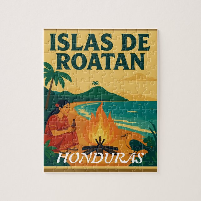  Honduras ISLAS DE ROATAN Retro poster Puzzle (Vertikal)
