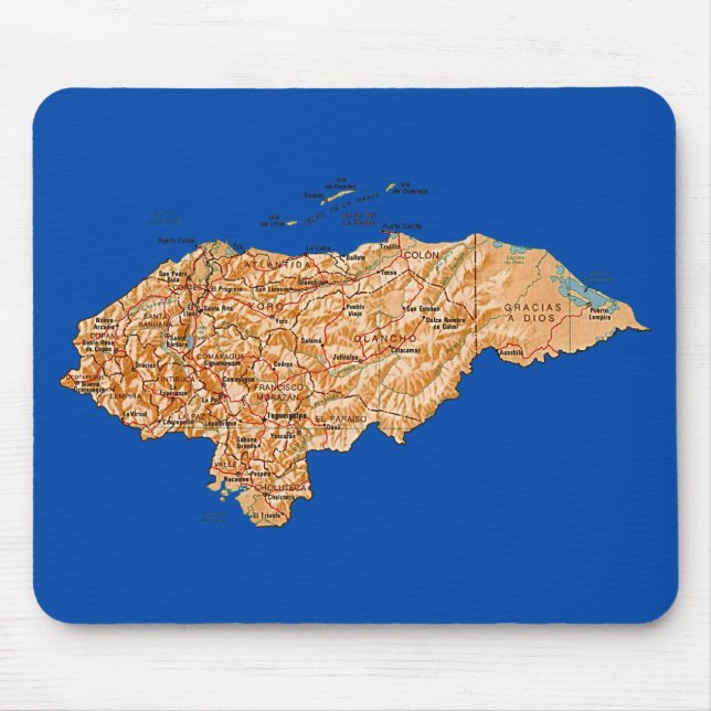 Honduras-Karte Mousepad (Vorne)