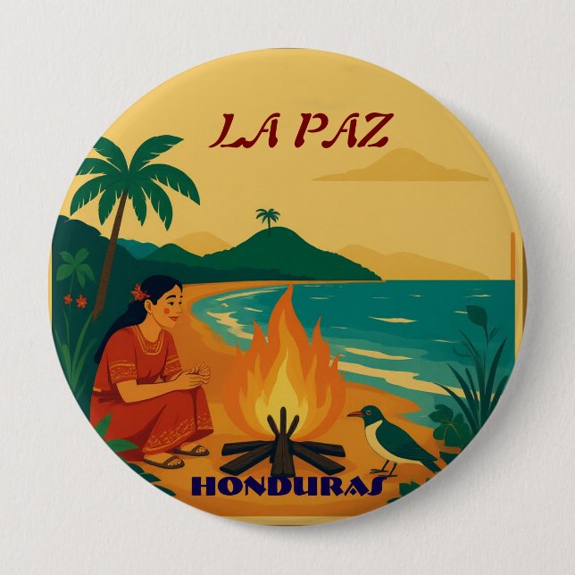  Honduras LA PAZ Retro poster Button (Vorderseite)