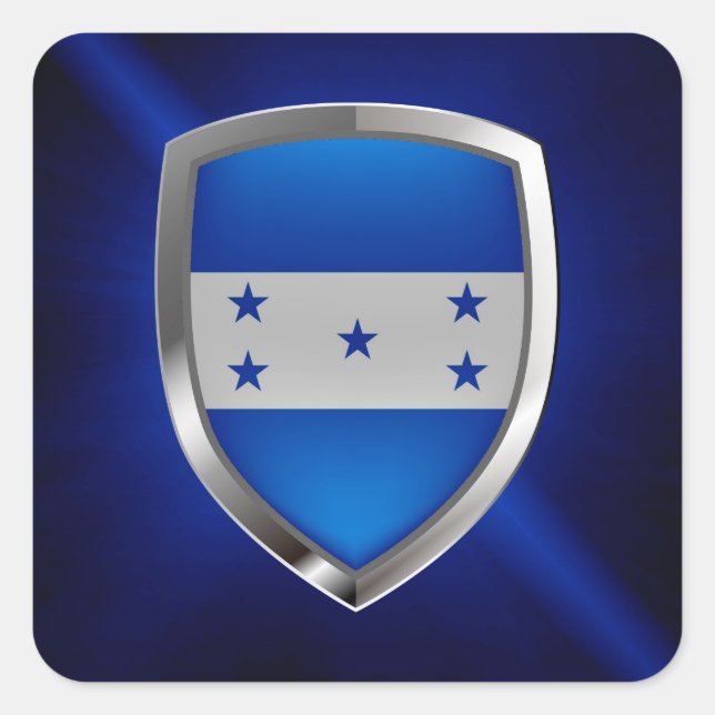 Honduras Metallic Emblem Quadratischer Aufkleber (Vorderseite)