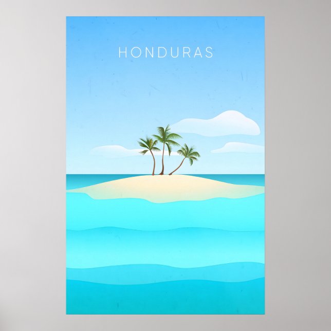 Honduras Minimal Reiseplakat Poster (Vorne)