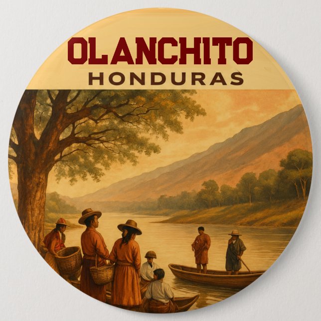  Honduras Olanchito Retro poster Button (Vorderseite)