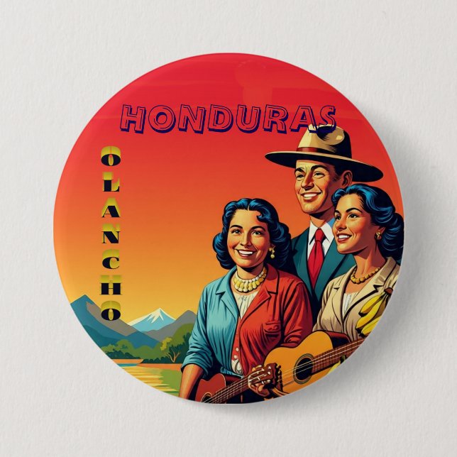  Honduras OLANCHO Retro poster Button (Vorderseite)