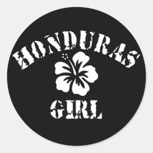 Honduras Pink Girl Runder Aufkleber