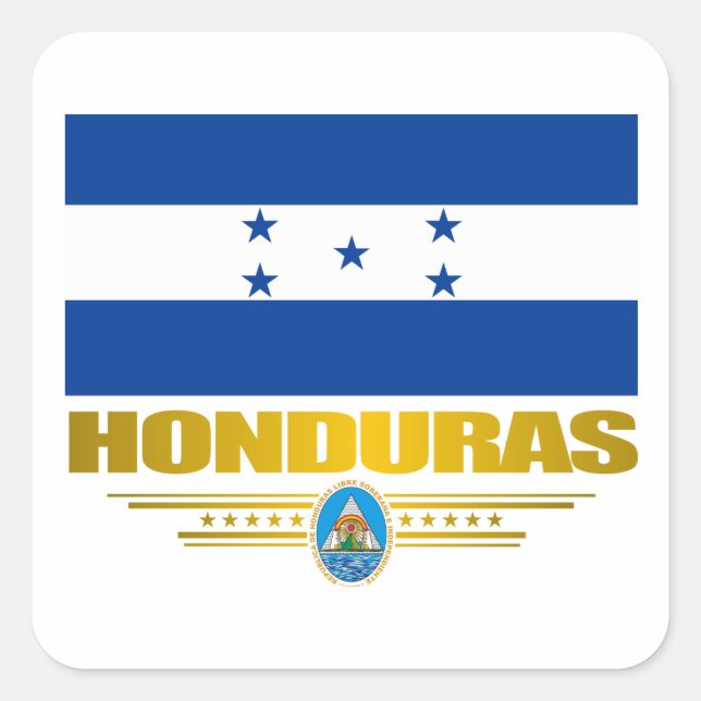 "Honduras Pride" Quadratischer Aufkleber (Vorderseite)