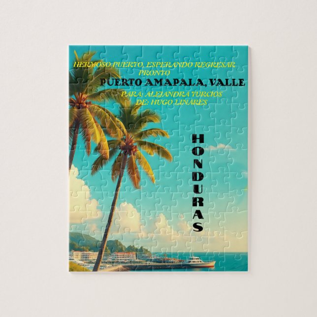  Honduras Puerto AMAPALA Retro poster Puzzle (Vertikal)