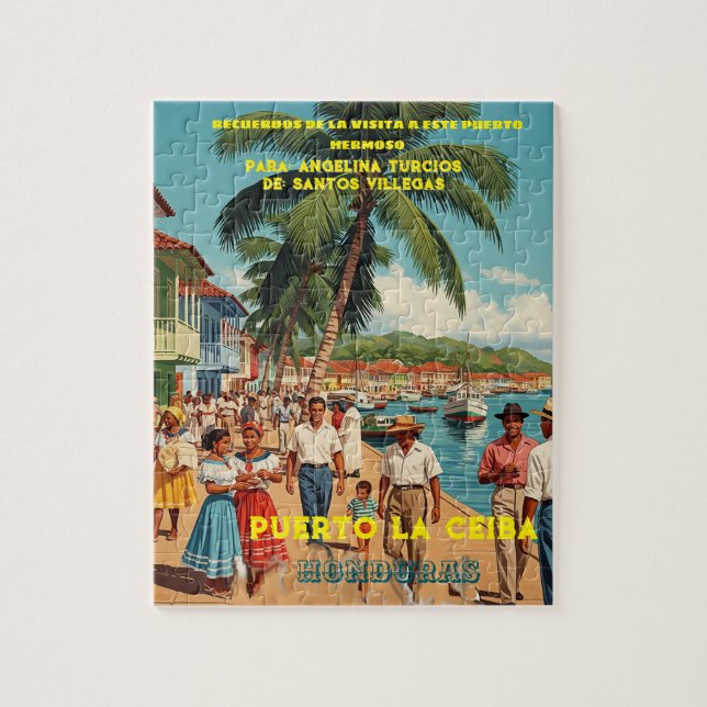  Honduras Puerto LA CEIBA Retro poster Puzzle (Vertikal)