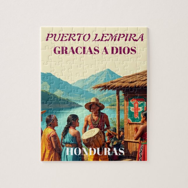 Honduras Puerto LEMPIRA Retro poster Puzzle (Vertikal)