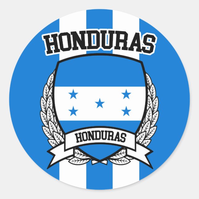 Honduras Runder Aufkleber (Vorderseite)