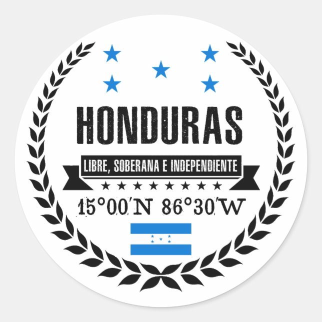 Honduras Runder Aufkleber (Vorderseite)