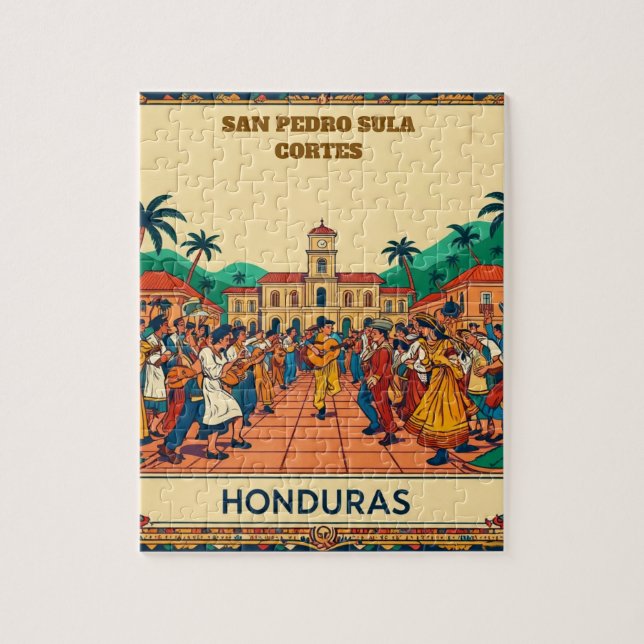  Honduras  SAN PEDRO SULA  Retro poster Puzzle (Vertikal)