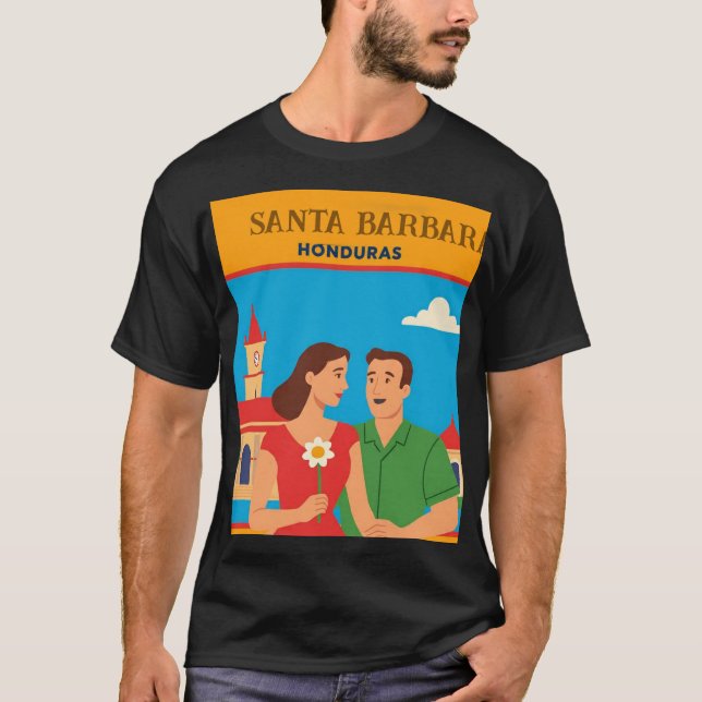  Honduras Santa Barbara Retro poster T-Shirt (Vorderseite)
