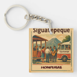  Honduras SIGUATEPEQUE Retro poster Schlüsselanhänger