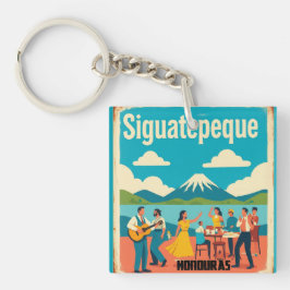  Honduras SIGUATEPEQUE Retro poster Schlüsselanhänger