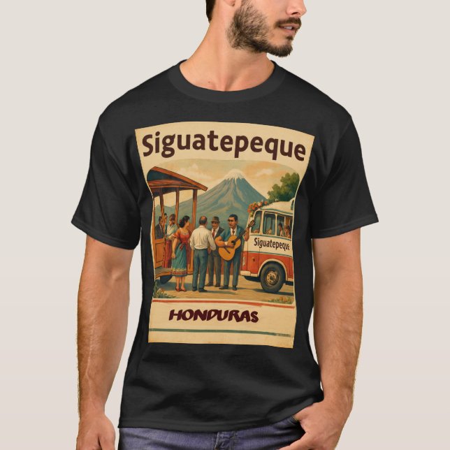  Honduras SIGUATEPEQUE Retro poster T-Shirt (Vorderseite)