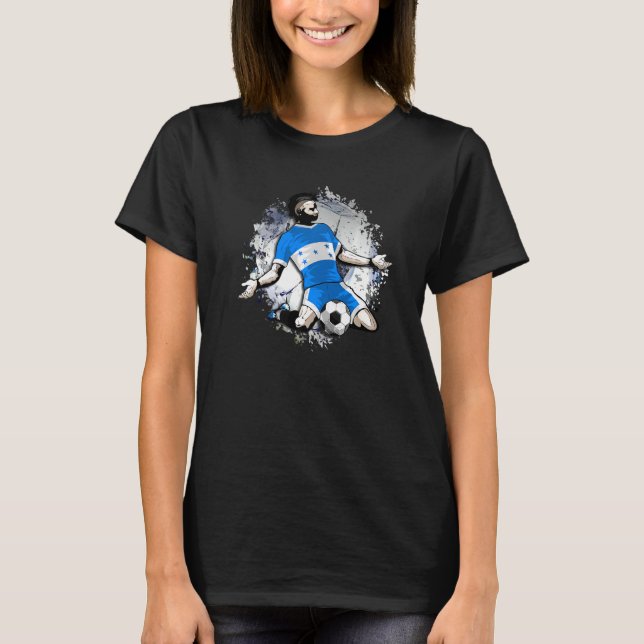 Honduras Soccer Honduras National Flag Football Ar T-Shirt (Vorderseite)