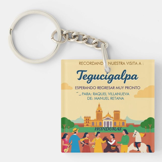  Honduras TEGUCIGALPA DC Retro poster Schlüsselanhänger (Vorderseite)