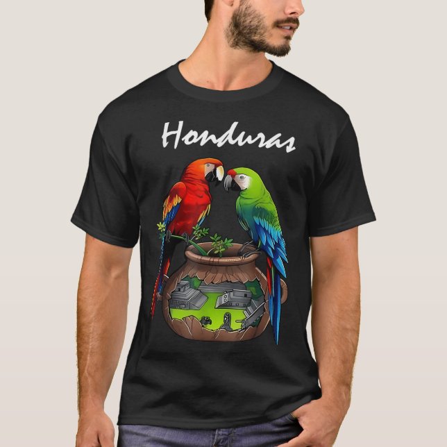 Honduras Trip Lass Macaw Honduras Familienurlaub T-Shirt (Vorderseite)