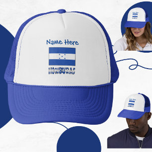 Honduras und honduranische Flagge Blau Personalisi Truckerkappe