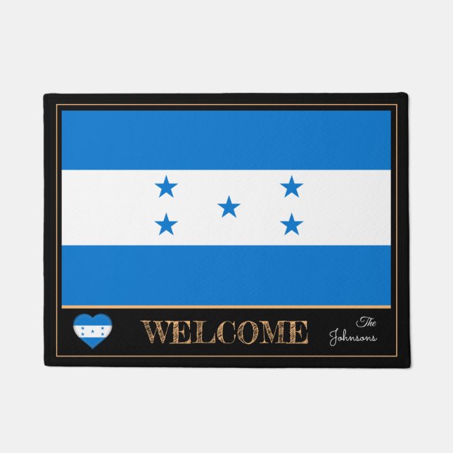 Honduras und Honduras Flag Matten / Sport Willkomm Fußmatte (Vorderseite)